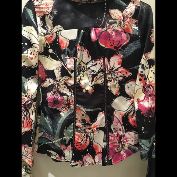 Just Cavalli Floral Silk Blouse - Picture 7 of 10